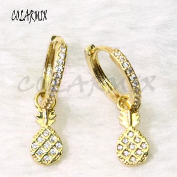 4 Perechi de Ananas Zircon cercei de Aur de culoare cercei Cadou pentru doamna elegant de Cristal cercei stil simplu cu ridicata earring50799
