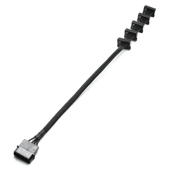 4-Pin IDE la 1 la 5 SATA SATA Cablu de Alimentare Adaptor de Splitter Cabluri 18AWG Negru cu Mâneci 40cm Pentru PC Server