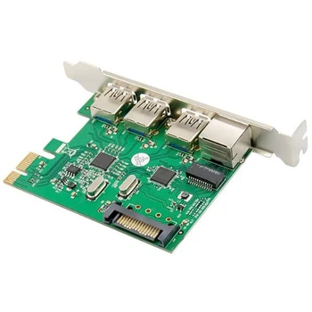 4 Porturi PCIe USB 3.0 Card de Expansiune RJ45 Gigabit Ethernet Adapter Card AX88179 LAN Converter Card VL805 5Gbps