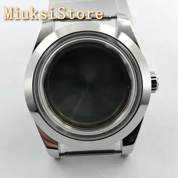 40mm steril ceas de argint din oțel inoxidabil caz, se potrivesc NH35 NH36 ETA2836, Miyota821A 8215 82 serie, Seagull1612 Mingzhu DG2813 3804