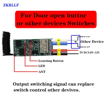 433MHz DC 12V Mini Releu de Control de la Distanță Switch1CH Controler Wireless receptor Emițător de lumină de Crăciun stringcontrol DIY