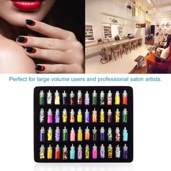 48 Sticle/set Unghii Autocolante Populare Femei de Frumusete de Unghii Nail Art Stickere 3D DIY Praf Sclipici Manichiura Set Decoratiuni