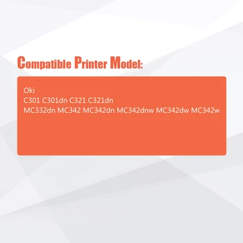 4buc Compatibil OKI Color Cartuș de Toner Pentru Oki C301 C301dn C321 C321dn MC332dn MC342 MC342dn MC342dn printer