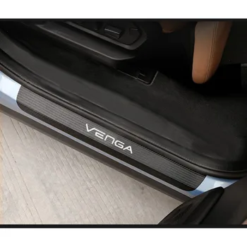 4buc Fibra de Carbon din piele Pu Pragul Ușii de Paza Pentru Kia Venga Masina Pragului de Ușă Scuff Placa Protector Accesorii Auto