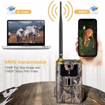 4G MMS/SMS/SMTP/FTP traseu de Vânătoare camera de 16MP 64GB noapte camera 44PCS 940nm condus sălbatice camera foto capcane pentru animale HC-900LTE
