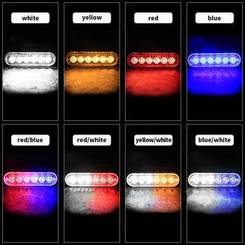 4x 6 Led Strobe Lumina de Avertizare Grila Lumină Intermitentă Chihlimbar Galben Albastru Roșu Bar Camion Far Lampa de Avertizare de Urgență semafor