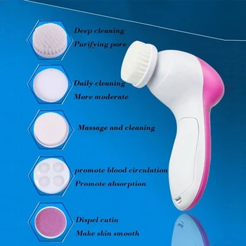 5 in 1 Multifunctional Electronice Perie de Curățare Faciale Impermeabil Fata Cleaner Machine Femei Îngrijire a Pielii masaj