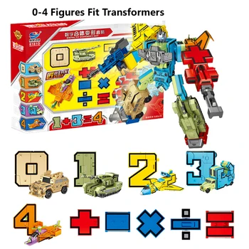 5 In1 Transformare Robot de Jucărie ABS Digitale Transforma Mech Numărul de Matematică Simbol de Învățare Timpurie Jucarii figurina Pentru Copii Cadouri