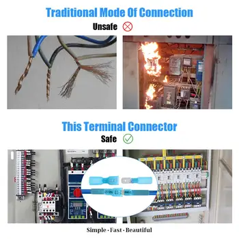 50/100/200PCS M/Feminin Albastru Spade de Căldură Electrice Micsora Rapid DisconnectWireTerminals Conectori