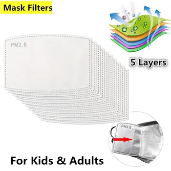 50-500pcs masca cu filtru de 5 strat Super filtrare moale măști copii refolosibile respirația masca adult filtre pentru măști gratuit rapid