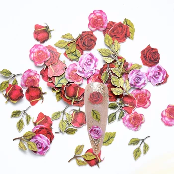 5000 buc/sac Unghii Flori Paiete Decalcomanii Fermecător Frunze de Trandafir Felii Amestecat Manichiura Fluture Floral Autocolante Pentru Unghii DIY
