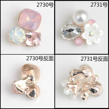 50pcs Culoare Aur Materialul Aliaj Imitații de Perle de Cristal Farmec Floare Pandantiv Pentru Nunta DIY Manual de Luare de Bijuterii en-gros