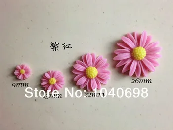 50pcs/lot en-Gros de Floarea-soarelui Cabochon Rasina de Moda Daisy Floare Flatback Ornamente Bijuterii & DIY Decorare 26mm