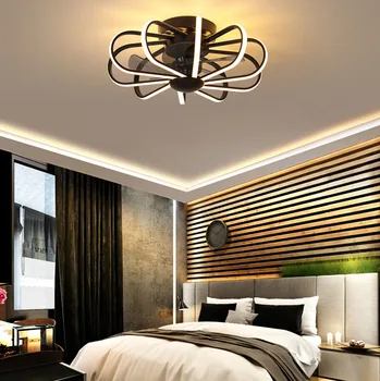 55CM Nordic LED ventilator de tavan lampa cu lumini de control de la distanță decor dormitor modern ceeling fanii cu lumina ventilator lampa Tăcut