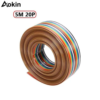 5M 1,27 mm 20P DuPont Cablu Curcubeu Plat Sprijin Linie de Sârmă Sudate Conector de Cablu de Sârmă