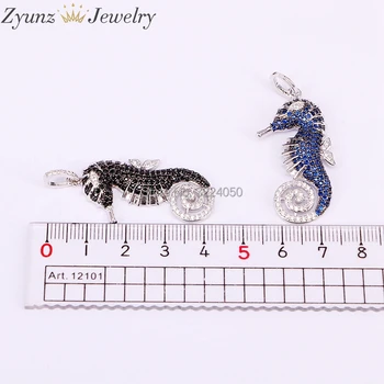 5PCS Moda Bijuterii Seahorse CZ Cristal Zircon Pavate Pandantive Animale de Bijuterii Pentru Femei Barbati