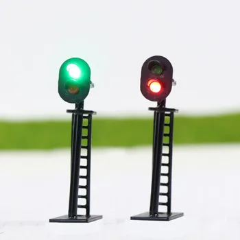 5pcs Model de cale Ferată 1:87 2-Lumina Semnalul Verde/Rosu HO Scară 4.5 cm 12V Led JTD05 model de semnale de trafic, lumini cu led-uri