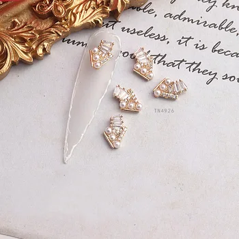 5pcs TN4926 Aur de Cristal Pearl Zircon shell Nail Art Stras metal manichiura unghii, accesorii de Unghii Decor 3D Unghii farmece