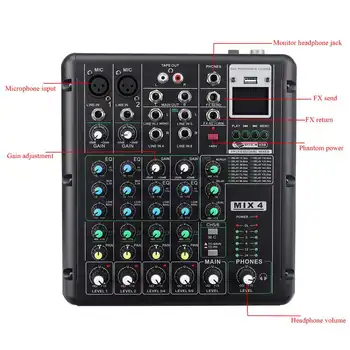 6 Canal Bluetooth DJ Microfon mixer Audio Contrl LED Digital Display Flux de Muzică Karaoke Jucători Pentru Karaoke KTV Meci de Petrecere