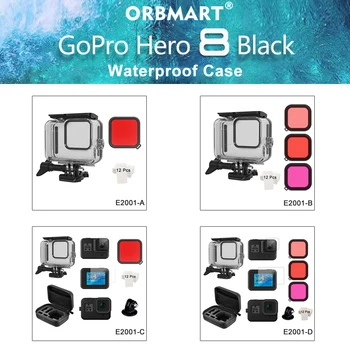 60m Caz Impermeabil pentru GoPro Hero 8 Negru se arunca cu capul sub apă Carcasă de Protecție Scufundări Acoperire de Montare pentru Go Pro 8 Accesorii aparat de Fotografiat