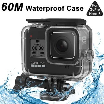 60m Caz Impermeabil pentru GoPro Hero 8 Negru se arunca cu capul sub apă Carcasă de Protecție Scufundări Acoperire de Montare pentru Go Pro 8 Accesorii aparat de Fotografiat
