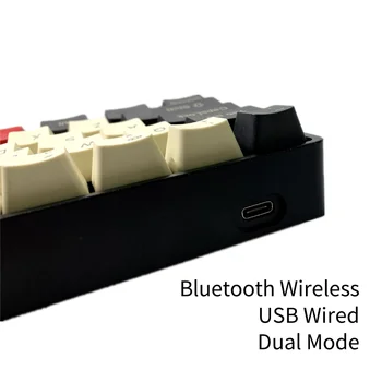 61Keys Bluetooth Tastatură Mecanică de Gaming PBT Taste cu iluminare RGB Impermeabil Wireless Dual Mode Pentru Gamer Desktop