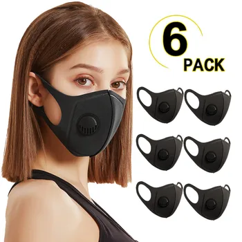 6pc Unisex Reutilizabile Praf Praf Pm2.5 Masca de Poluare Ceață Respirator Acoperi Masca de fata cu Filtre de Bumbac Masca de Fata Masca