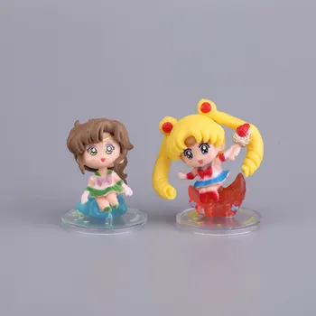 6pcs/set Anime Sailor Moon Tsukino Usagi Smoching Sailor Venus, Mercur, Marte, Jupiter PVC figurina Breloc cu Pandantiv Jucarii Cadou