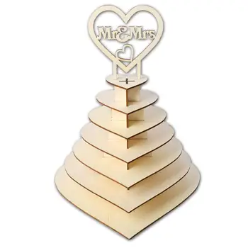 7 Niveluri Forma De Inima Personalizat Dl & Dna Ferrero Rocher Piramida Nunta Desert De Ciocolata Bomboane Display Stand