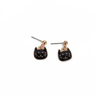 7 pereche /lot moda bijuterii accesorii mici de metal email pisică cercei pentru femei