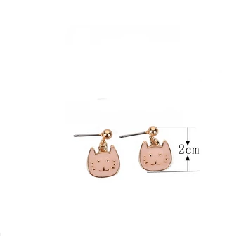 7 pereche /lot moda bijuterii accesorii mici de metal email pisică cercei pentru femei