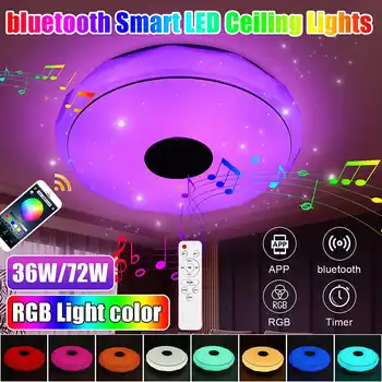72W 256 de Culori Moderne RGB LED Lumina Plafon de Iluminat Acasă APP bluetooth de Muzică Ușoară Dormitor Inteligent Lampă de Plafon+Control de la Distanță