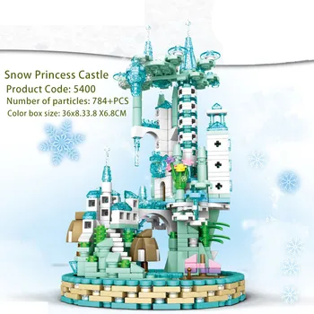 784PCS Prinți Gheață Zăpadă Magic Castle Model Blocuri Prieteni Zăpadă Casa de Cifre Cărămizi Jucării Educative pentru Copii Cadouri