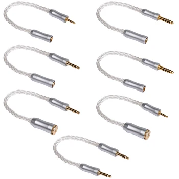 8 Core Argint Cablu Audio 2.5 Masculin la 4.4 Feminin Cablu 2.5 mm/4.4 mm La 3.5 mm Hand-made Echilibrat Adpter pentru HIfi MP3 Player de Muzică