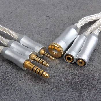 8 Core Argint Cablu Audio 2.5 Masculin la 4.4 Feminin Cablu 2.5 mm/4.4 mm La 3.5 mm Hand-made Echilibrat Adpter pentru HIfi MP3 Player de Muzică