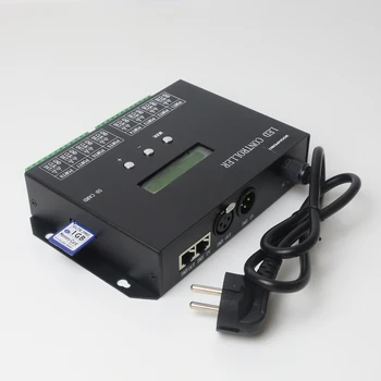 8ports 8192pixels Plin de Culoare Pixel Controller RGB Led Controler Programabil Benzi cu Led-uri SD Card Controler Lucra cu Consola DMX