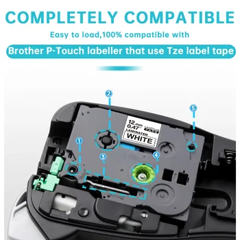 Absonic 6PK TZe-231 TZe-431 TZe-631 12mm TZe Bandă Laminat Eticheta Pentru Brother P-touch PT-H110 Imprimantă de Etichete Label Maker Etichetare