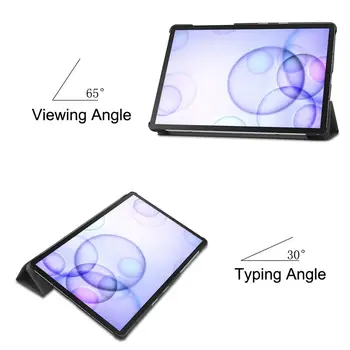 Acoperire pentru Samsung Galaxy Tab S6 10.5 2019 Caz,Funda Acoperi Magnet Auto Somn Slab pentru SM-T860/T865 Tableta Caz +Film+Pen