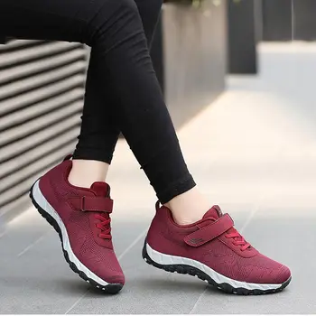 Adidasi femei running pantofi 2021 nou respirabil ochiurilor de plasă adidasi femei solide dantela-up mama pantofi de femeie zapatillas mujer