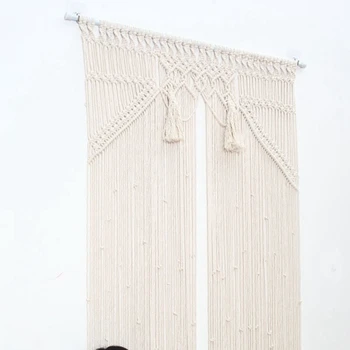 Agățat de perete Macrame Cortina Boem Țesute manual Tapiserie Perfect Cortina Ușii Macrame pentru Dormitor Decor de Nunta