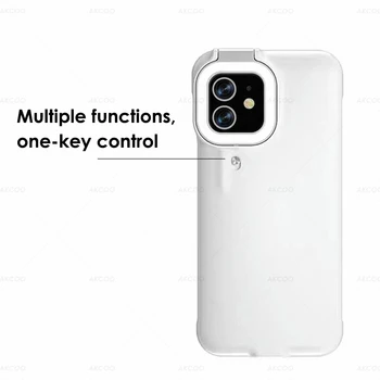 Akcoo pentru iPhone 12 Pro Flash de Lumină Inel de Caz a CONDUS Selfie Lanterna telefon Mobil Caz Acoperire pentru iPhone 6 7 8 Plus XS XR 11 12
