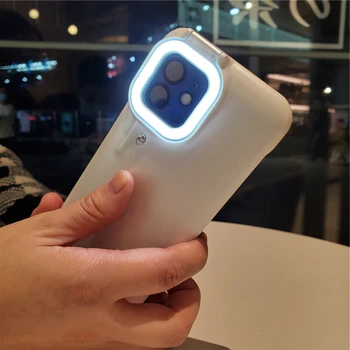 Akcoo pentru iPhone 12 Pro Flash de Lumină Inel de Caz a CONDUS Selfie Lanterna telefon Mobil Caz Acoperire pentru iPhone 6 7 8 Plus XS XR 11 12