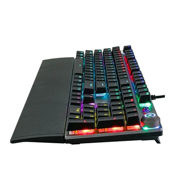 Albastru Negru Comuta Tastatură Mecanică 104 taste cu iluminare din spate de Gaming, Tastaturi pentru Computer PC Gamer rusă, spaniolă, ebraică, arabă
