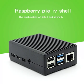 Aliaj de aluminiu de Caz pentru Raspberry Pi 4 Negru Cutie de Metal Coajă de Răcire Pasivă Shell Carcasă Metalică de Disipare a Căldurii pentru Pi 4B