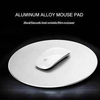 Aliaj de aluminiu Rotund Mouse Pad 220*220*2mm Slim Greu Birou Mat de Cauciuc Anti-alunecare de Jos 5 Culori Mousepad Pentru Mac Gamer