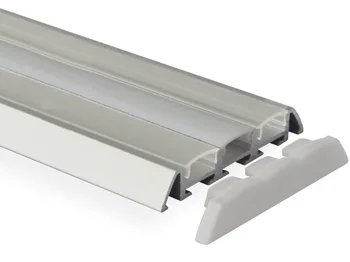 Aluminiu anodizat 3 Canale Suprafață de Montare LED-uri de Profil de Locuințe Cu opal, semi-transparent și capac transparent și capace, transport gratuit