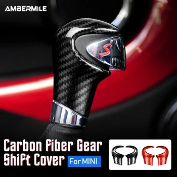 AMBERMILE Real Fibra de Carbon pentru Mini Cooper R55 R56 R57 R58 R59 R60 R61 Accesorii Tapiterie Interior Auto Gear Shift Acoperire Autocolant
