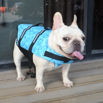 Animale de companie câine vestă de salvare de siguranță vestă de salvare de siguranță înot îmbrăca vara de costum de înot pentru excursie confortabil si respirabil viața jac
