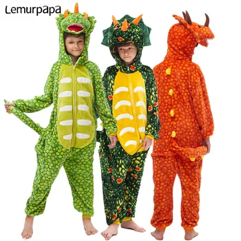 Animale Kigurumis Hăinuțe Pentru Copii Dinozaur Onesie Pijamale Îmbrăcăminte Pentru Copii De Desene Animate Drăguț Salopeta Cosplay Costum Petrecere