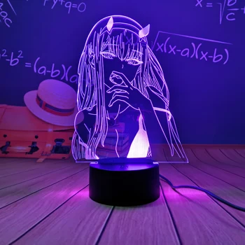 Anime 3d Lampa Zero Doi Veioza copii pentru Copii Dormitor Fete de Decor Lumina Manga Lumina de Noapte Lampa Draga Flori